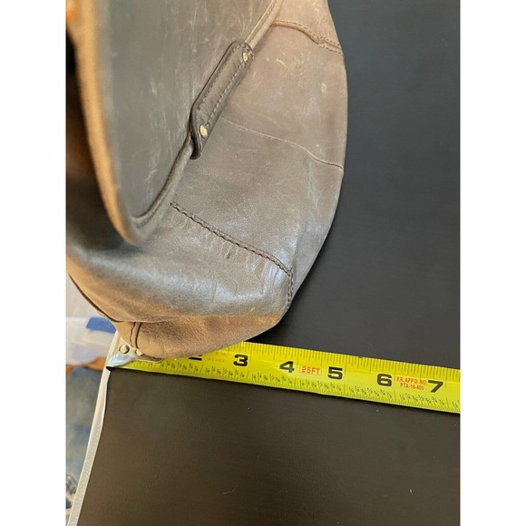 Hobo Original Leather Small Crossbody Bag Gray Studded Modern Lagenlook - Picture 8 of 9